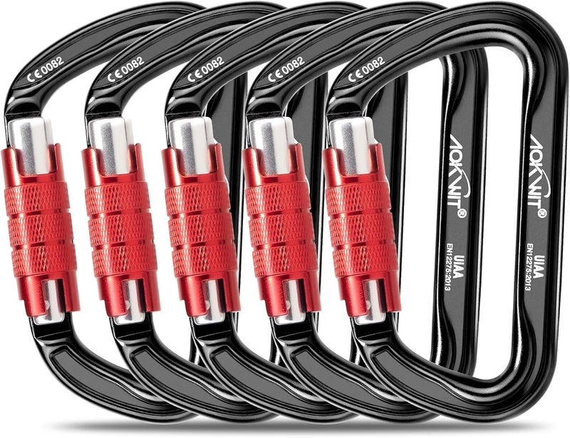 AOKWIT 30KN Auto Locking Carabiner Clip Twist Lock UIAA Certified Large Climbing Carabiner Heavy Duty Carabiner for Rock Tree Climbing Rappelling Mountaineering Caving Rescue Arborist Aerial Yoga - Image 1